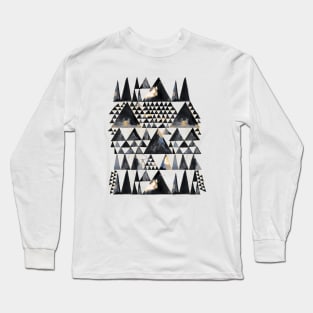 Geo Scandi Black Triangles Gold Long Sleeve T-Shirt